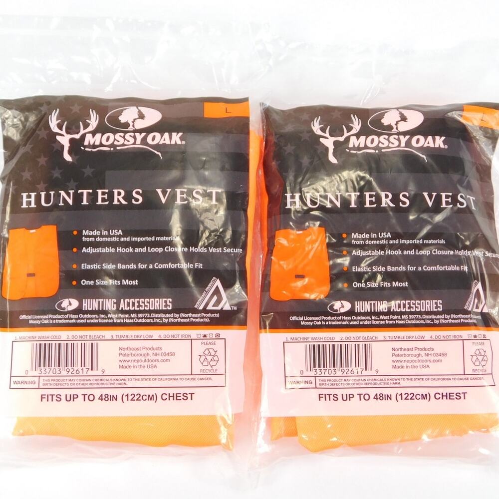 Mossy Oak Hunter Vests Blaze Orange Size Large